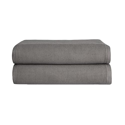 Cozy Earth Charcoal Waffle Bath Towels