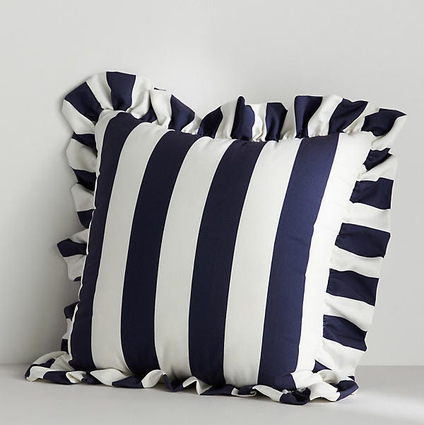 Striped Ruffle Pillow