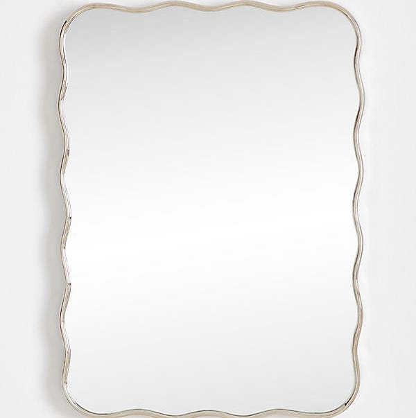 Coquile Scalloped Metallic Mantel Mirror