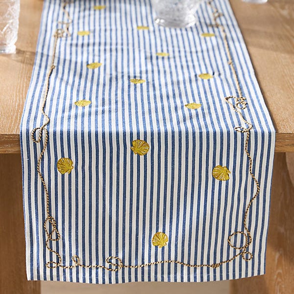 By the Sea Embroidered Table Runner