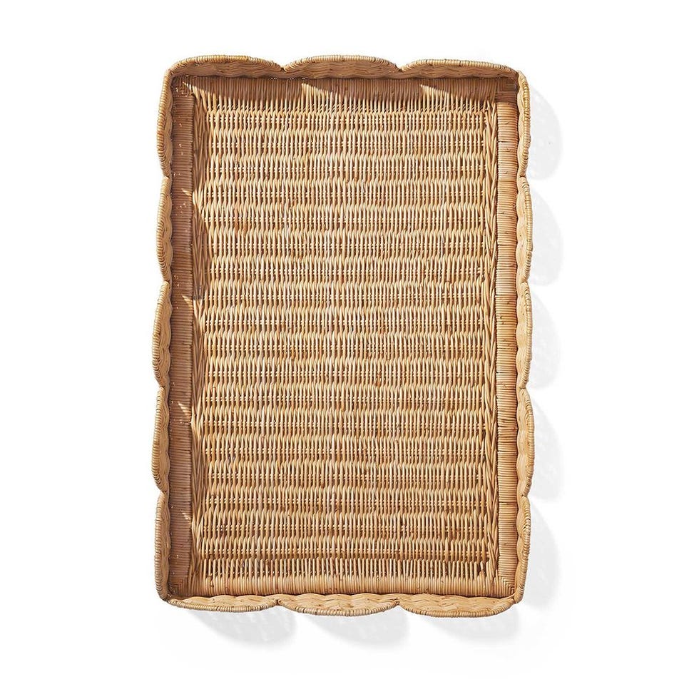 Scallop Rattan Tray