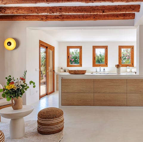 cocina con isla central de santos