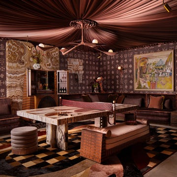 Stylish lounge area with unique furniture and decor elements. Stylish lounge area with unique furniture and decor elements.