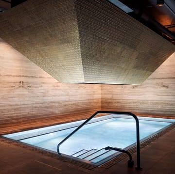 a wooden floor with a metal frame