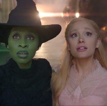 l to r cynthia erivo is elphaba and ariana grande is glinda in wicked, directed by jon m chu