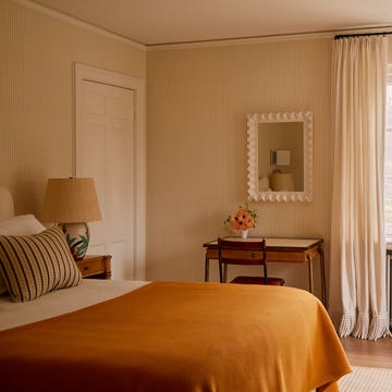 Cozy bedroom with warm tones and natural lighting