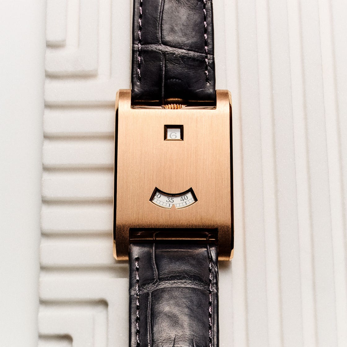 Luxury wristwatch with a unique design.