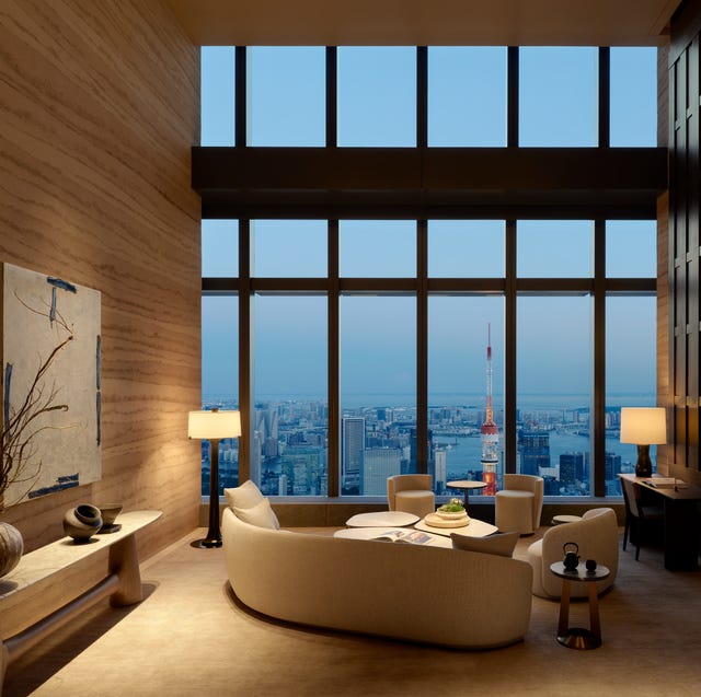 luxurious living area with a view of the tokyo tower luxurious living area with a view of the tokyo tower