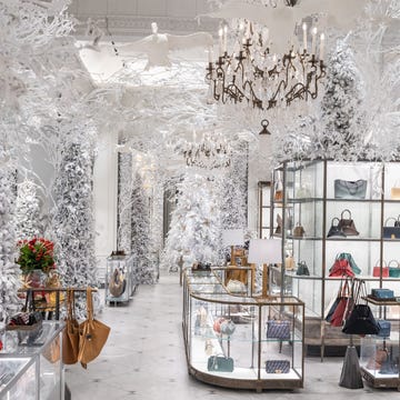 the winter wonderland themed interiors of bergdorf goodman.