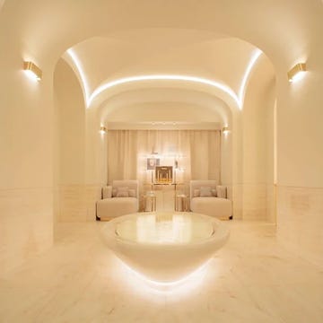 luxurious indoor relaxation area with soft seating and elegant decor