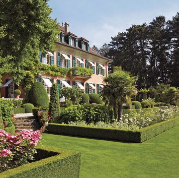 back of the house with box gardens in view