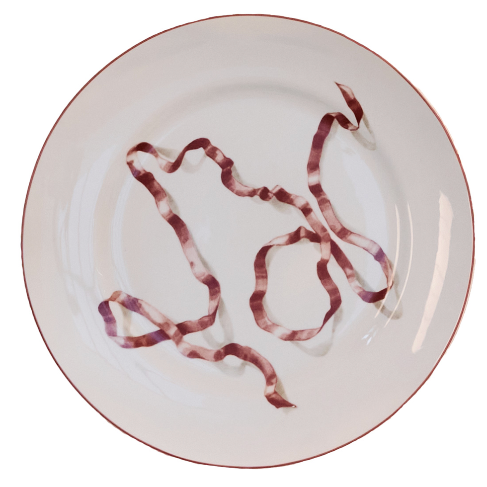 Ribbon Dinner Plates in Pink